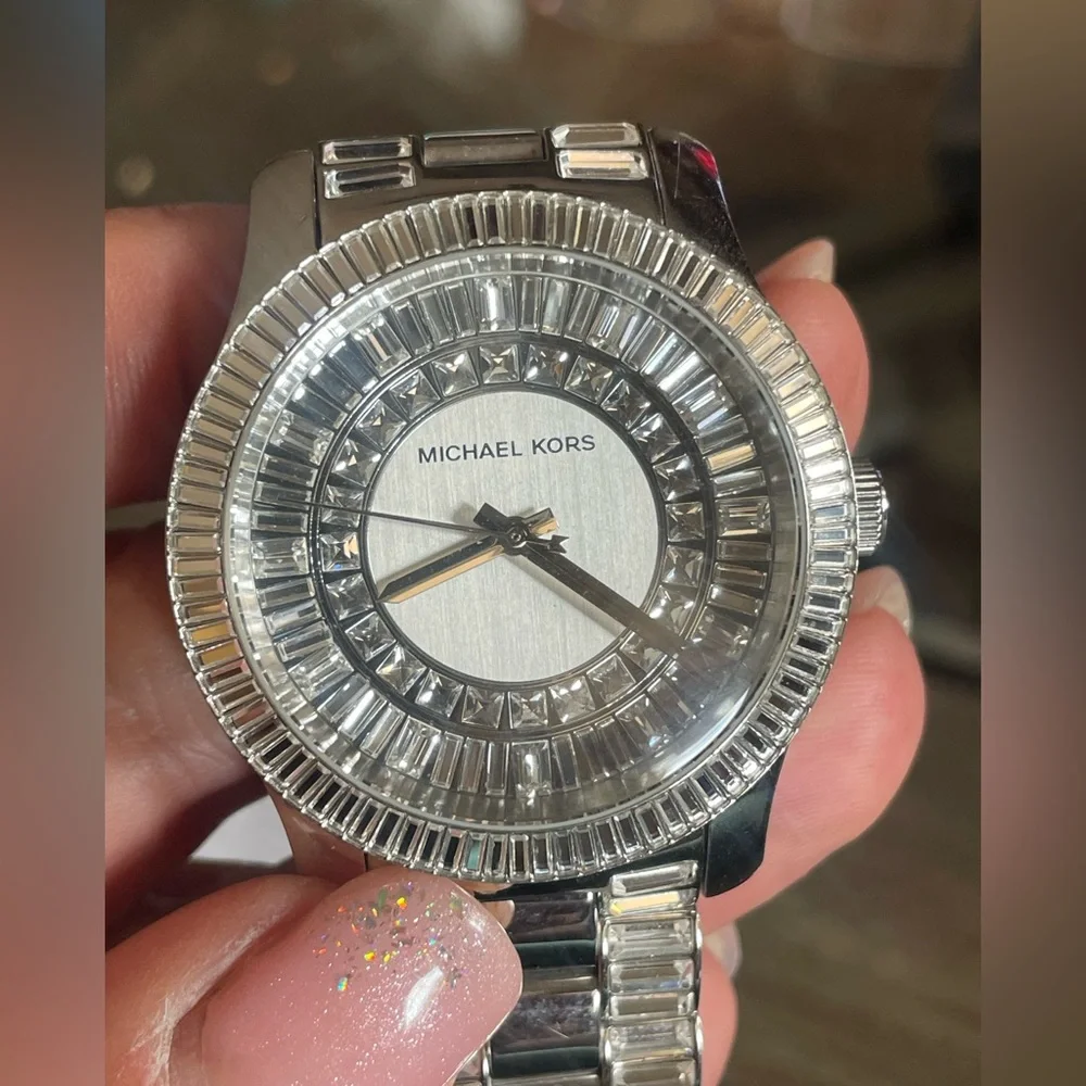 Michael Kors SS Runway Crystal-Embellished Watch MK5352 - Picture 1 of 8